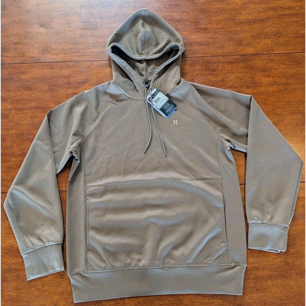 Hurley Men Small Beige Walnut Exist Icon Scuba Pullover Hoodie HFA25VMP-20025